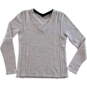 VKOO 100% Cashmere Sweater. Gray. Petite
